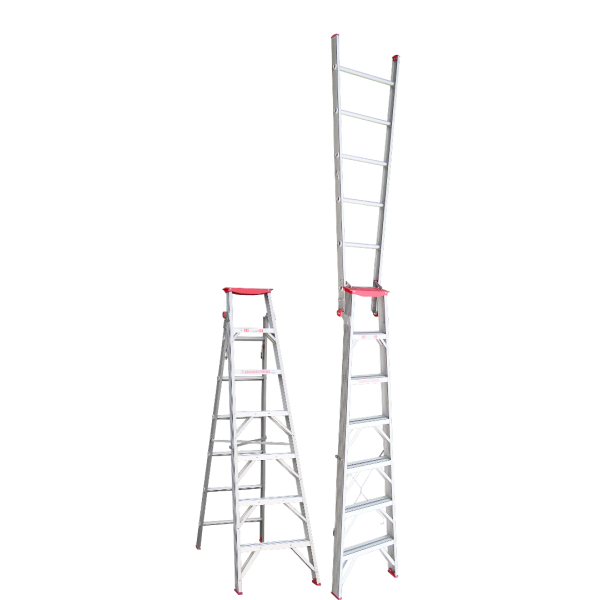 INDALEX 2.1M-3.8M  Industrial Aluminium 150KG Tradesman Dual Purpose Step Ladder