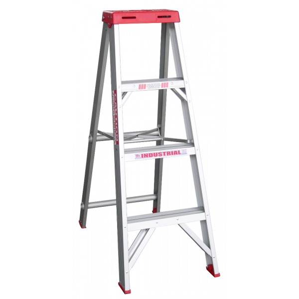 INDALEX 1.2M   Industrial Aluminium 150KG Tradesmen Single Sided Step Ladder