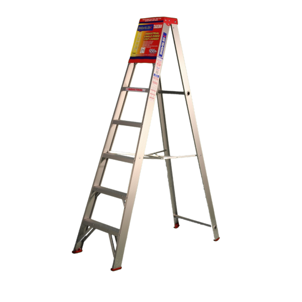 INDALEX 2.1M   Industrial Aluminium 135KG Tradesmen Single Sided Step Ladder