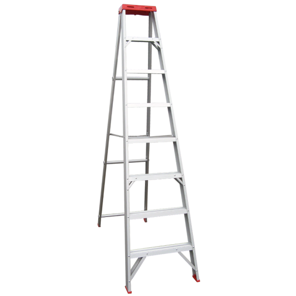 INDALEX 2.4M   Industrial Aluminium 135KG Tradesmen Single Sided Step Ladder