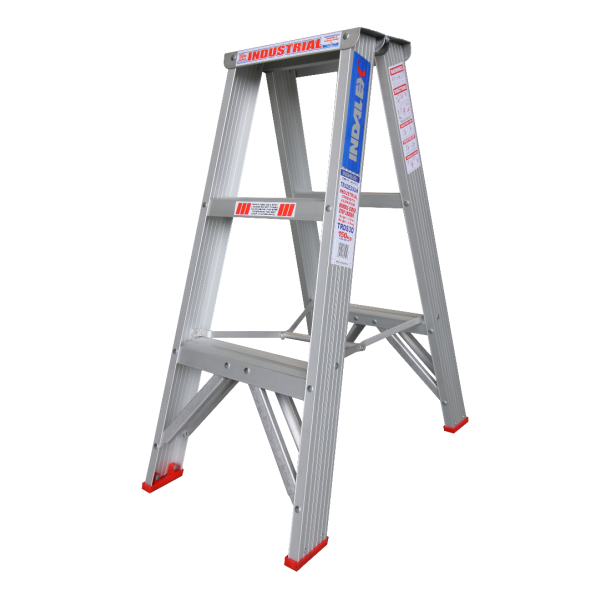 INDALEX 0.9M   Industrial Aluminium 150KG Tradesmen Double Sided Step Ladder