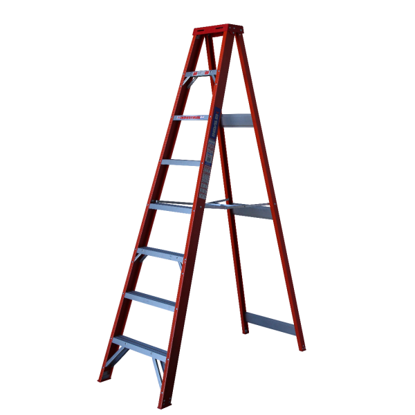 INDALEX 2.4M  Industrial Fibreglass 135KG Tradesman Single Sided Step Ladder