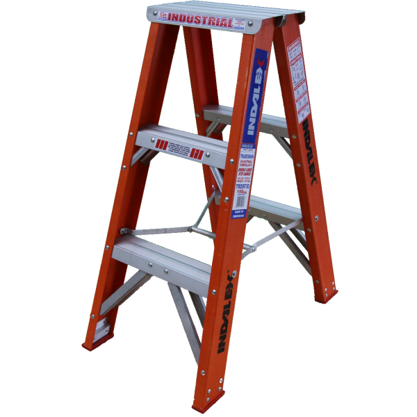 INDALEX 0.9M  Industrial Fibreglass 150KG Tradesman Double Sided Step Ladder