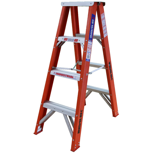 INDALEX 1.2M  Industrial Fibreglass 150KG Tradesman Double Sided Step Ladder