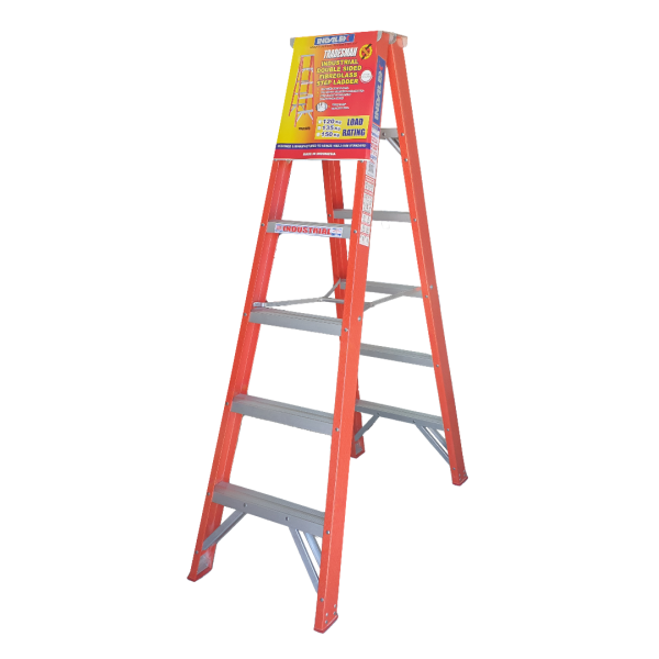 INDALEX 1.8M  Industrial Fibreglass 150KG Tradesman Double Sided Step Ladder