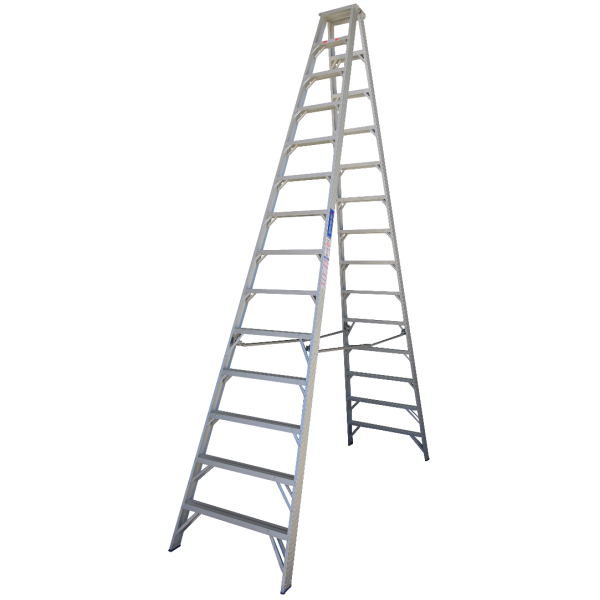 INDALEX 4.3M  Industrial Aluminium 150KG Pro Series Double Sided Step Ladder