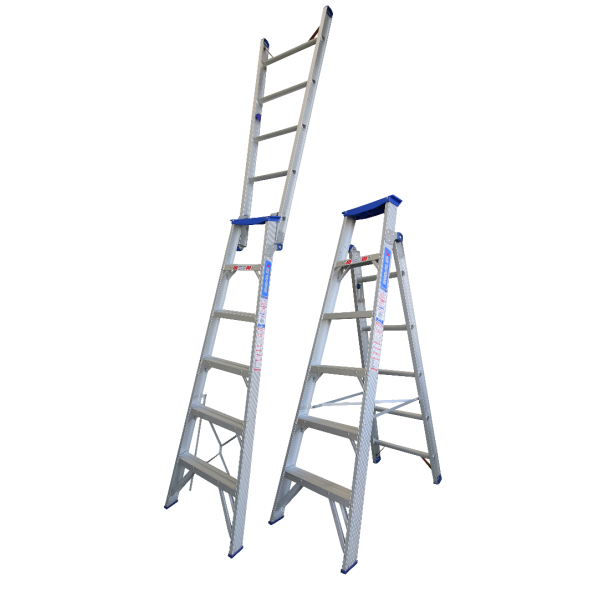 INDALEX 1.8M-3.2M  Industrial Aluminium 180KG Pro Series Dual Purpose Step Ladder