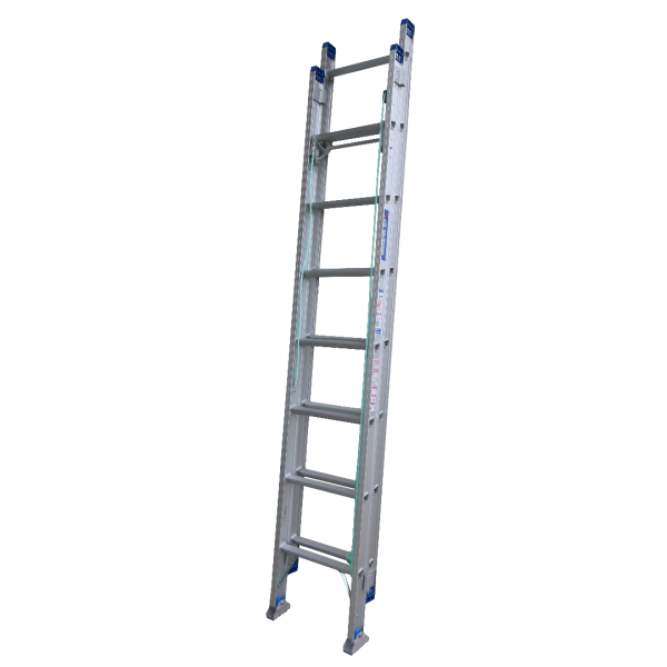 INDALEX 2.6M-4.1M  Industrial Aluminium 180KG Pro Series Extension Ladder - Swivel Feet