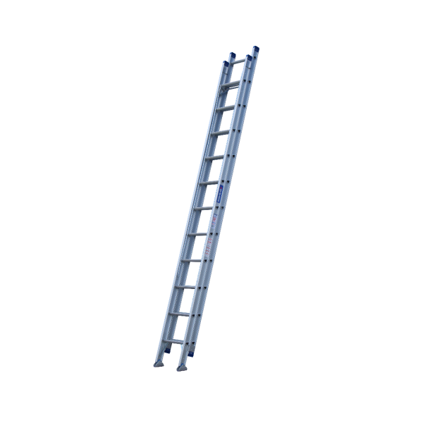 INDALEX 3.8M-6.6M  Industrial Aluminium 180KG Pro Series Extension Ladder - Swivel Feet