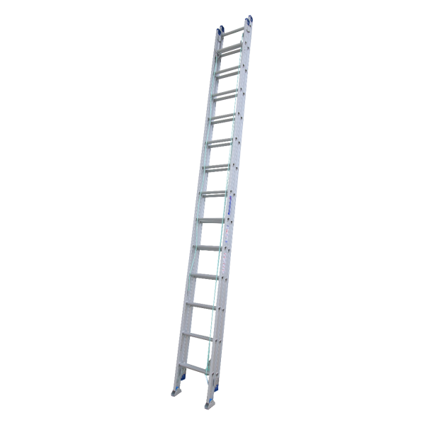 INDALEX 4.4M-7.8M  Industrial Aluminium 150KG Pro Series Extension Ladder - Swivel Feet