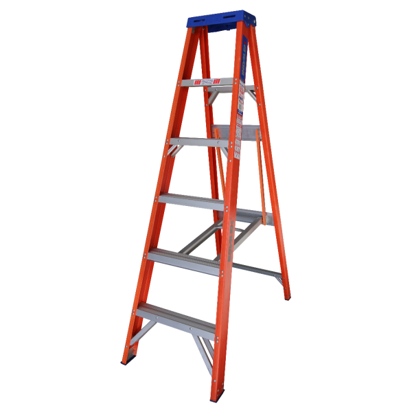 INDALEX 1.8M  Industrial Fibreglass 180KG Pro Series Single Sided Step Ladder