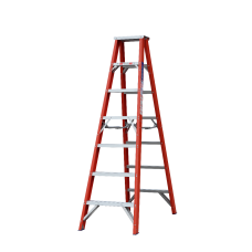 INDALEX 2.1M  Industrial Fibreglass 180KG Pro Series Double Sided Step Ladder