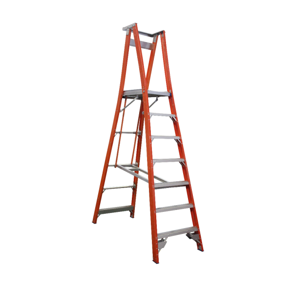 INDALEX 2.1M  Industrial Fibreglass 180KG Pro Series Platform Ladder