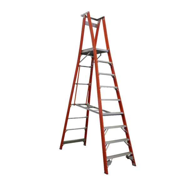 INDALEX 2.7M  Industrial Fibreglass 180KG Pro Series Platform Ladder