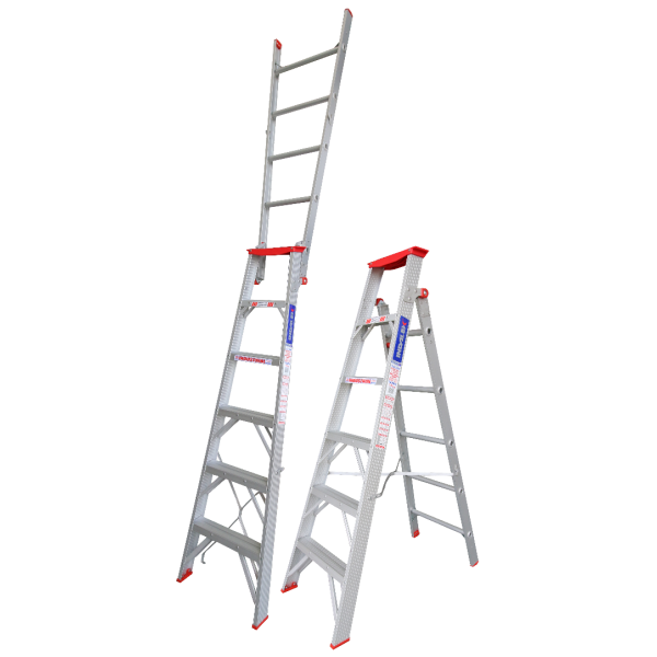 INDALEX 1.8M-3.2M  Industrial Aluminium 150KG Tradesman Dual Purpose Step Ladder