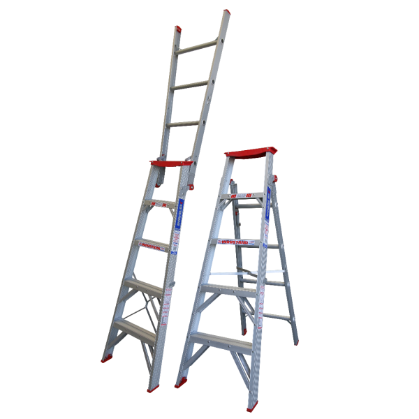 INDALEX 1.5M-2.6M  Industrial Aluminium 150KG Tradesman Dual Purpose Step Ladder