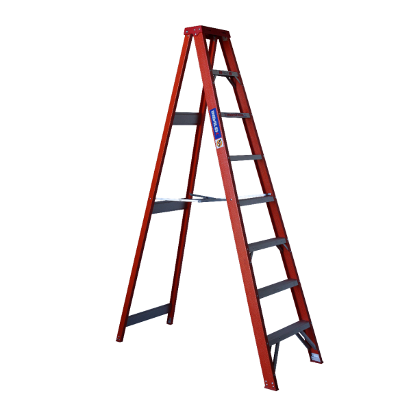 INDALEX 2.4M  Industrial Fibreglass 135KG Tradesman Single Sided Step Ladder