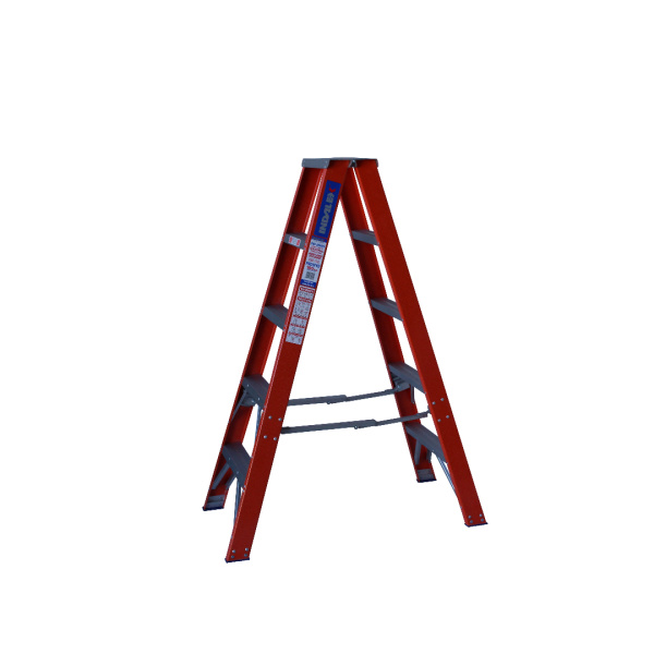 INDALEX 1.5M  Industrial Fibreglass 180KG Pro Series Double Sided Step Ladder