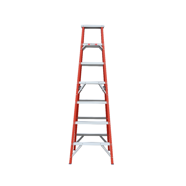 INDALEX 2.1M  Industrial Fibreglass 180KG Pro Series Double Sided Step Ladder