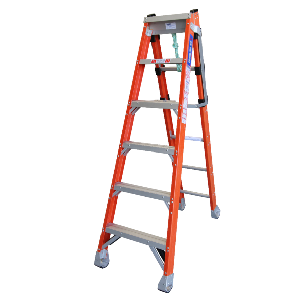 INDALEX 1.8M-3.0M  Industrial Fibreglass 150KG Pro Series Step Extension Ladder